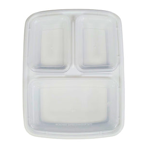 Value+ - 33oz 3 Compartment Rectangle Container - White