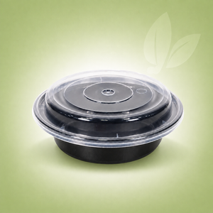 EcoDine Zoom - 6" Plastic Container Set - Black