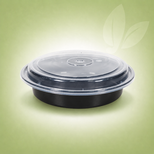 EcoDine Zoom - 9" Round Plastic Container Set - Black