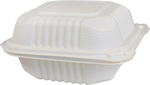 Eco-Craze MFPP Clamshell Container 6x6x2.6" White